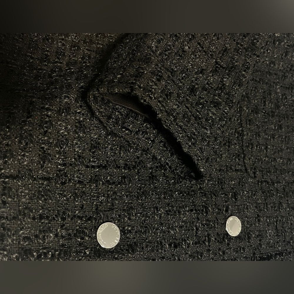 NWT Calvin Klein Black Tweed Textured Jacket Sz 6 - Picture 10 of 10